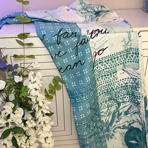 Sonoma Aqua and White Patterned Textile shower curtain